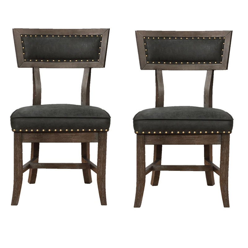 Red Barrel Studio® Cullman Dining Chairs With Nailhead Trim Black And